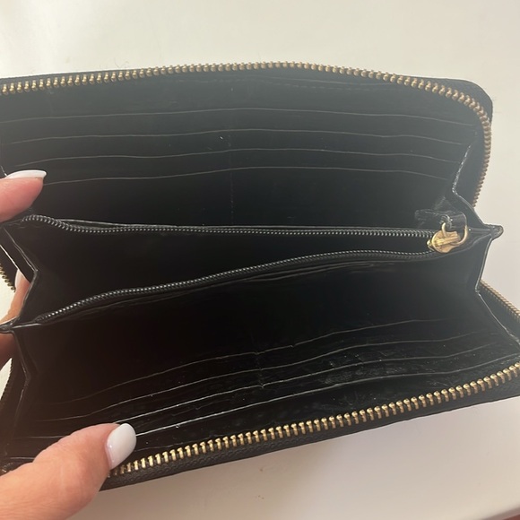 BRAHMIN croc embossed Melbourne wallet black - Picture 3 of 3